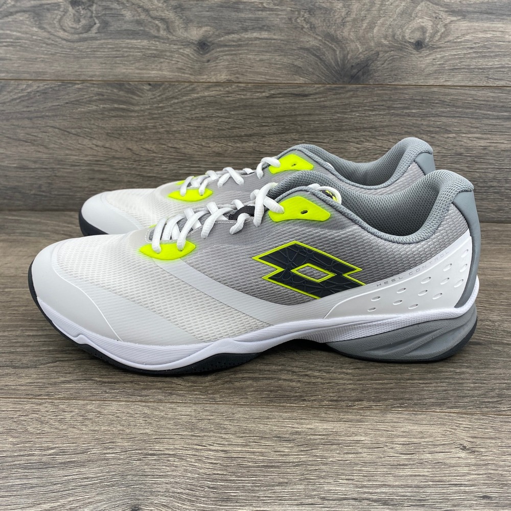 Lotto Mens 220551 BO2 Tennis Shoes White‎ Grey Yellow Low Top Sneakers Size 13